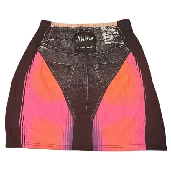 Y/Project x Jean Paul Gaultier Trompe L’oeil Mini Skirt Sz FR 38 - Picture 10 of 14